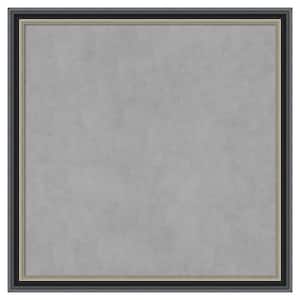 Theo Black Silver 27 in. x 27 in Framed Magnetic Board
