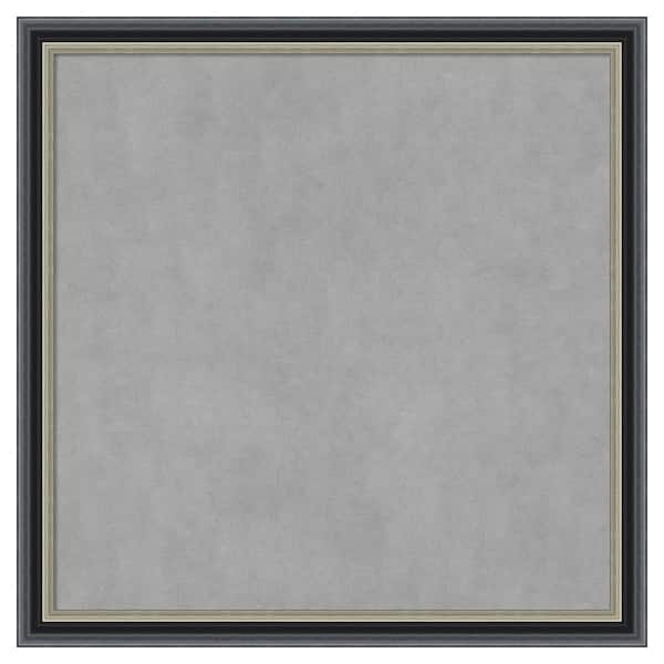 Amanti Art Theo Black Silver 27 in. x 27 in Framed Magnetic Board