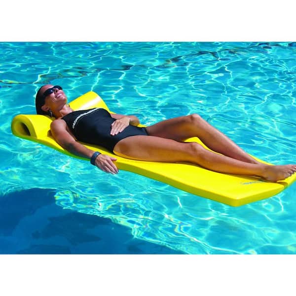 Texas Recreation Sunsation 70 Inch Foam Raft Lounger Pool Float Metallic Blue 