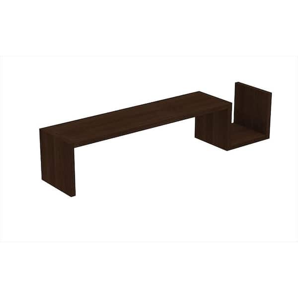 Manhattan Comfort Zemmur "S" Shaped 48.23 in. W x 9.84 in. D Floating Tobacco Wall Mounted Decorative Shelf