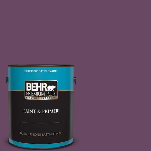 BEHR PREMIUM PLUS 1 gal. #680D-7 Bunchberry Satin Enamel Exterior Paint & Primer