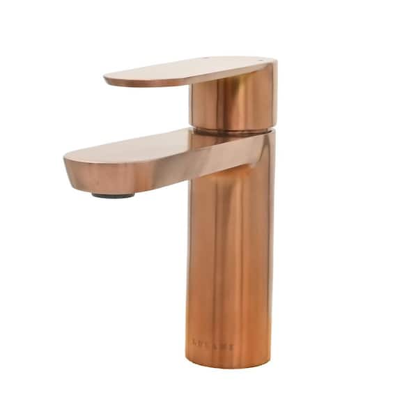 Lulani Yasawa 1-Handle Single Hole Bathroom Faucet in Rose Gold