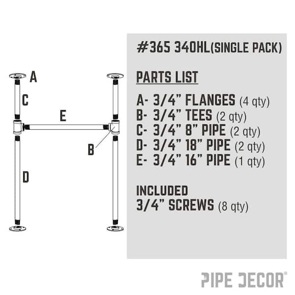 1/2 in. x 2.375 ft. L Black Steel Pipe 4 Hook Coat Rack Kit 1/2 in. x 2.375 ft. L Black Steel Pipe 4 Hook Coat Rack Kit