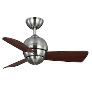 Tilo 30 in. Indoor Brushed Steel Ceiling Fan with Wall Control