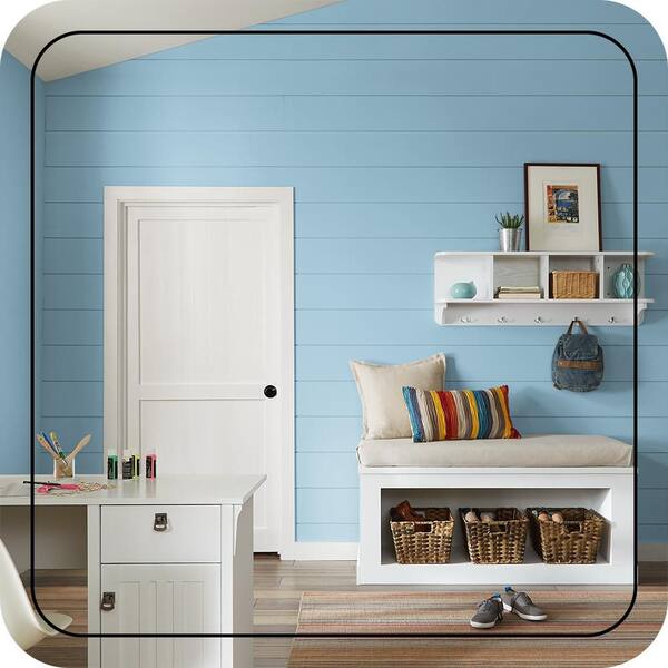 BEHR PREMIUM PLUS 8 oz. #S490-3 Reef Blue Satin Enamel