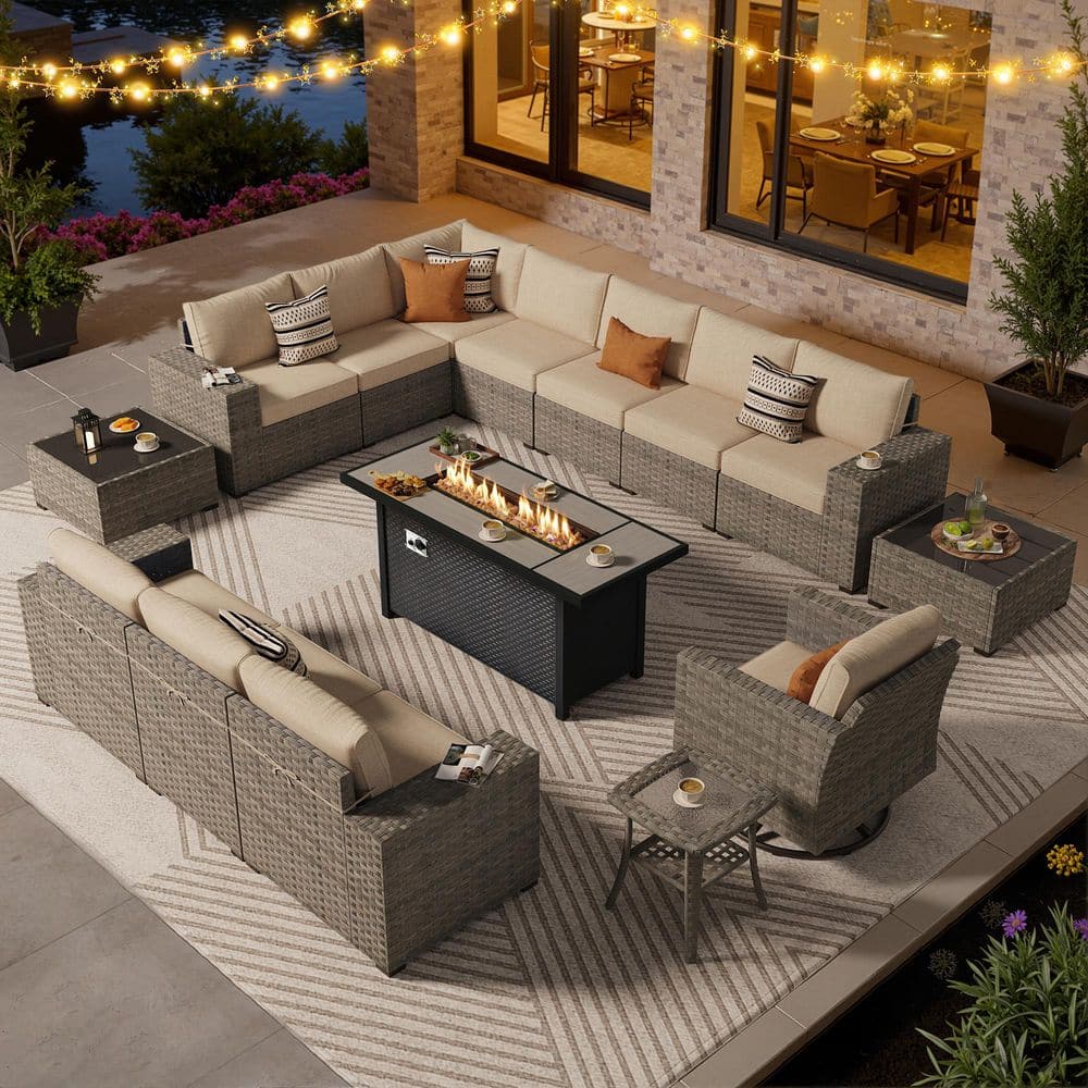 Surprising Patio Sectional With Fire Pit Photos
