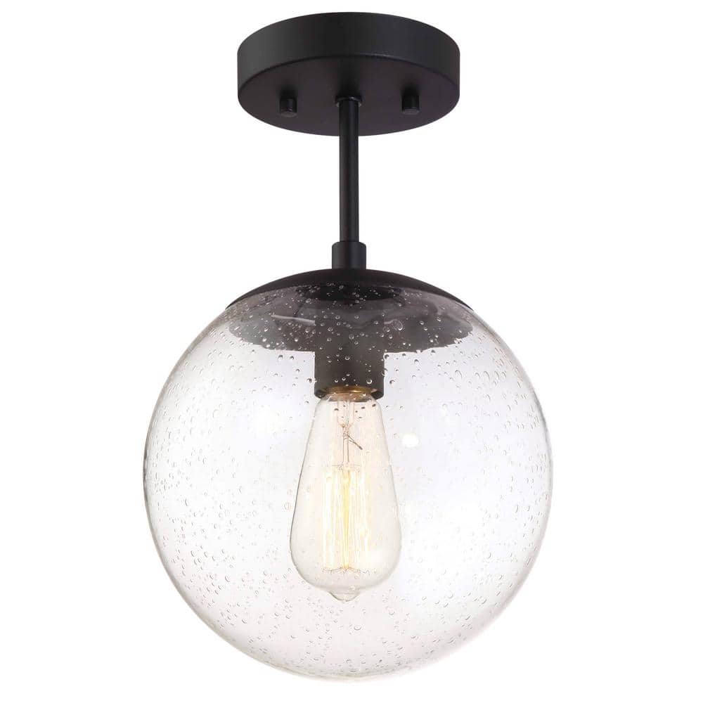 Gracelyn 9 in. Matte Black Ceiling Light Semi-Flush Mount price history on PriceWatchPro