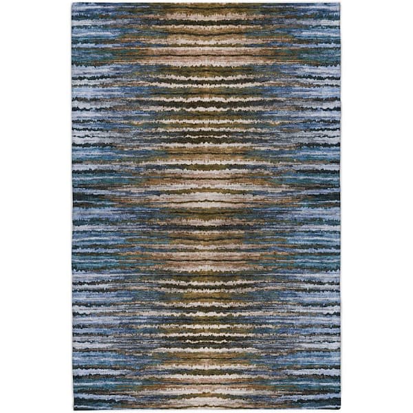 Dream Shag Premium Machine Washable Abstract ADS604 Blue 3 ft. x 5 ft. Area Rug