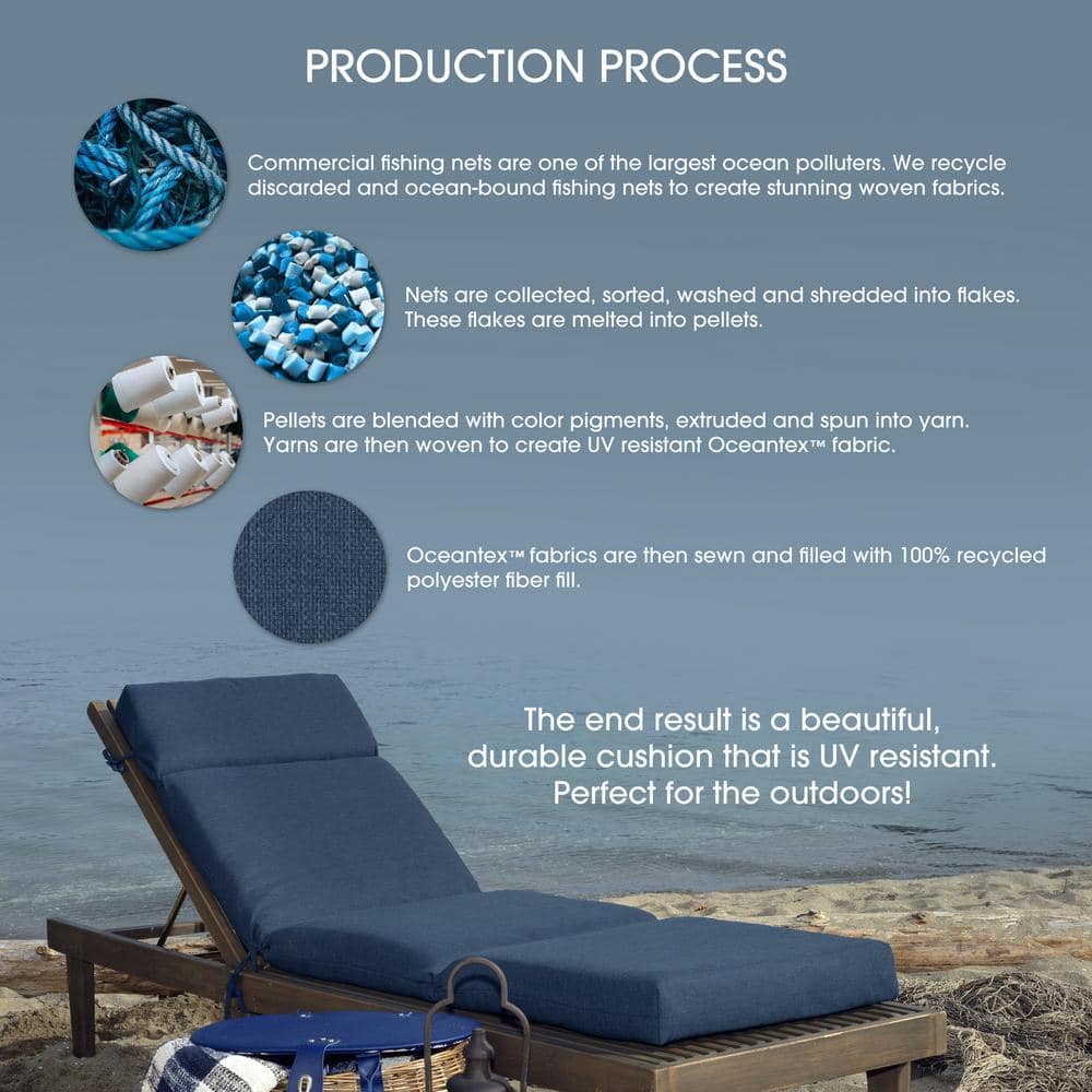 Natural Tan Recycled Olefin Outdoor Chaise Lounge Cushion