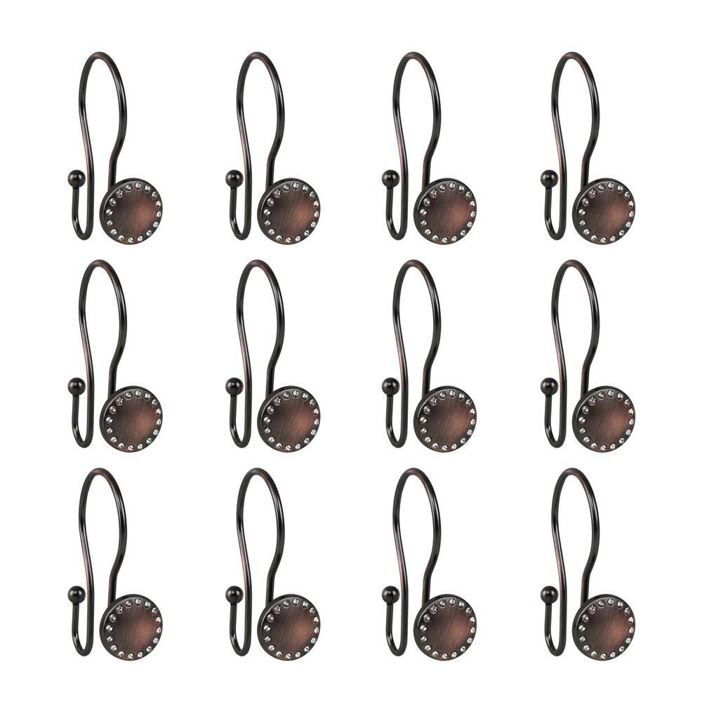 Oil Rubbed Bronze Zinc Double Shower Curtain Hooks