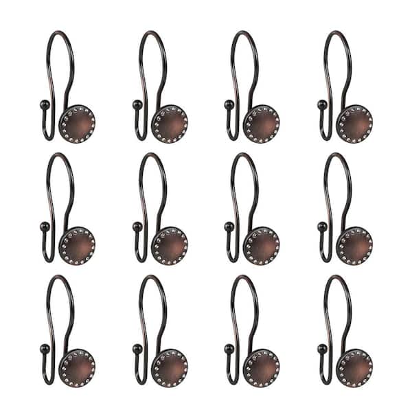 Sturdy Shower Curtain Hooks Rings Rust Proof Metal Double Sided