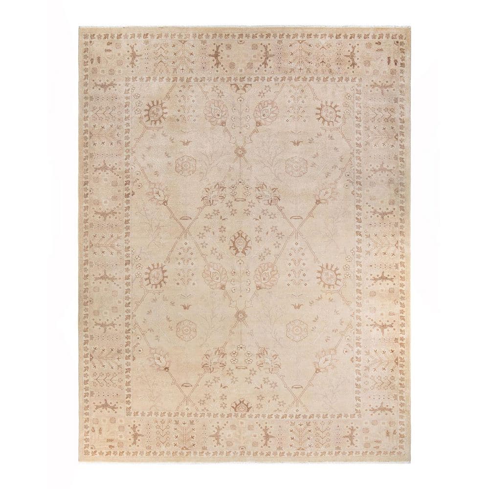 Eclectic Ivory 9 ft. x 12 ft. Floral Wool Indoor Area Rug price history on PriceWatchPro