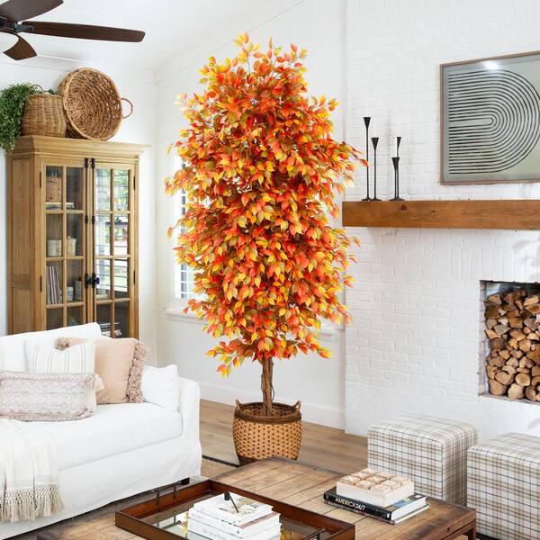 Nearly Natural 9 ft. Artificial Autumn Ficus Tree T4768 - The Home
