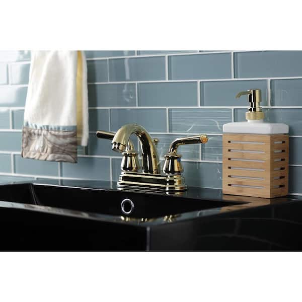 Two Handle Centerset Bathroom Faucet in Polished Brass B2596LF-PB