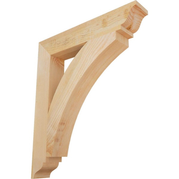Ekena Millwork 4 in. x 28 in. x 24 in. Douglas Fir Thorton Traditional Rough Sawn Bracket