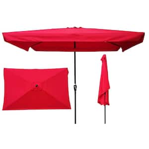 6.5 ft. Steel Market Patio Umbrella in Red