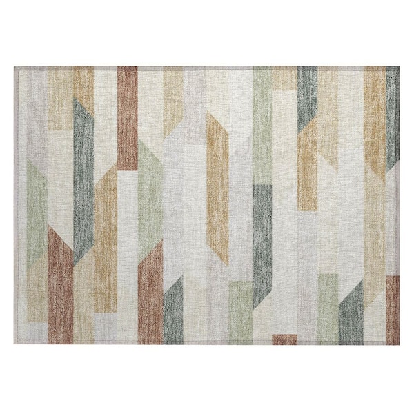 Chantille Machine Washable Indoor/Outdoor Abstract ACN3113 Cream 3 ft. x 4 ft. Area Rug
