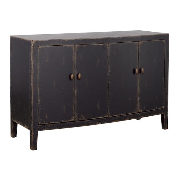 Coast to Coast imports Gibson Coal and Brown Wood Top 52 in. Sideboard with Four Doors
