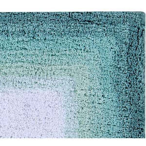Torrent Collection Turquoise 20 in. x 60 in. 100% Cotton Bath Rug