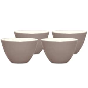 Colorwave Clay 4 in., 7 fl.oz Tan Stoneware Mini Bowls, Set Of 4