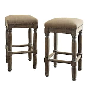 Kagen 26 in. Sand Wood Counter Stool