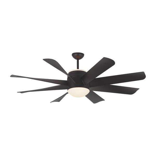 Generation Lighting Turbine 56 in. Integrated LED Indoor/Outdoor Matte Black Ceiling Fan with DC Motor and Remote Control