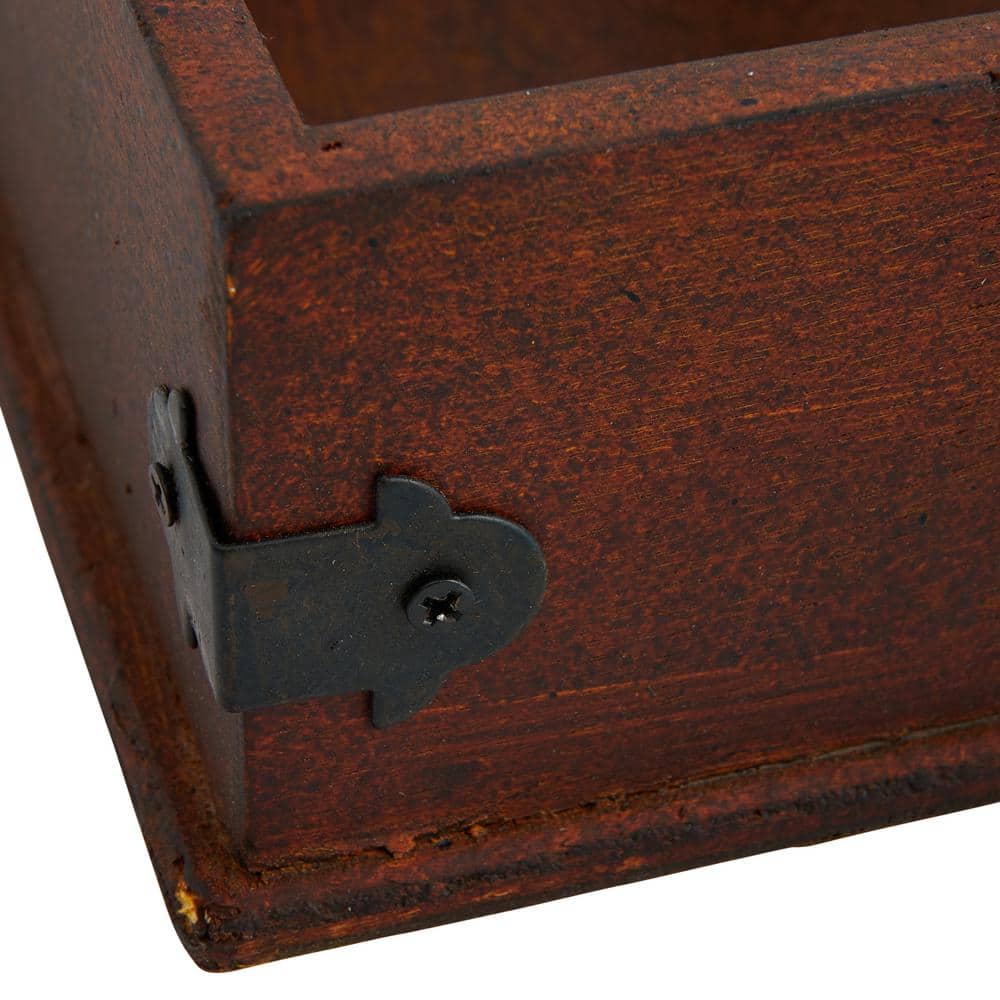 Square Wood Napkin Holder with Metal Bar