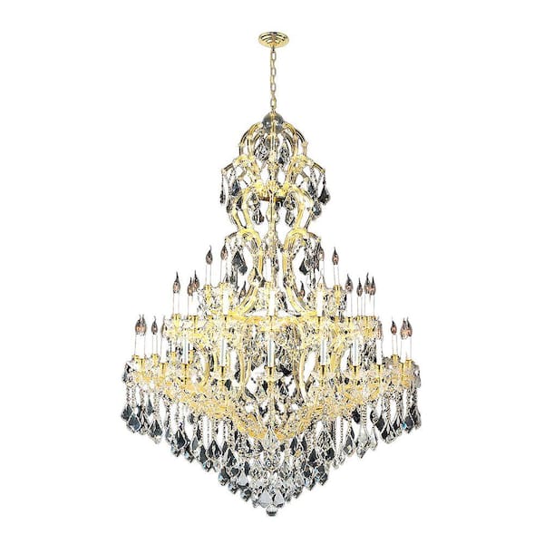 Worldwide Lighting Maria Theresa Collection 48-Light Gold and Crystal Chandelier
