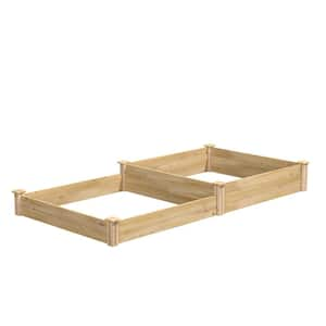 Natural Cedar Raised Garden Bed with 2 Sections (4 ft. L x 8 ft. W x 10.5 in. H)