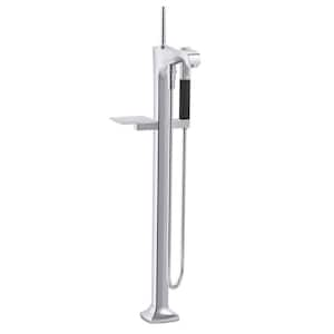 Margaux Single-Handle Claw Foot Tub Faucet Floor Mount Bath Filler with Hand Shower in Polished Chrome