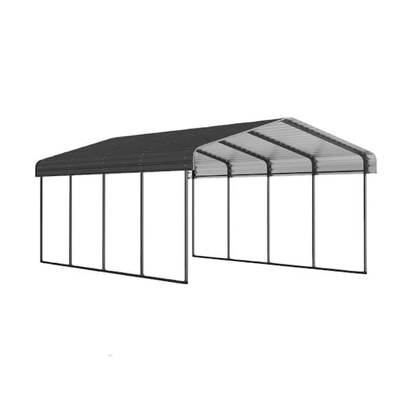 Heavy Duty 12 ft. x 20 ft. Metal Carport with Enhanced Base, Outdoor Garage Car Canopy and Shelter