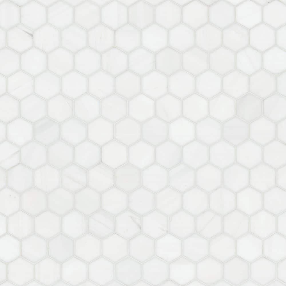 Bianco Dolomite White Marble Hexagon Mosaic Tile