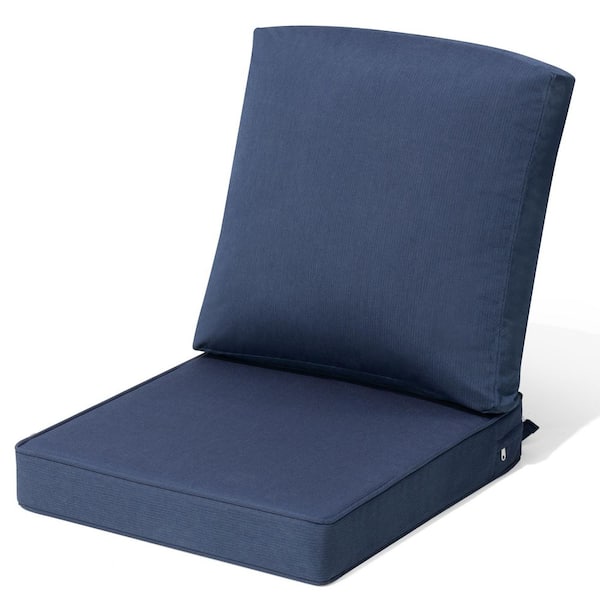 21 in. x 22 in. Deep Seating Outdoor Lounge Chair Cushion in Navy Blue