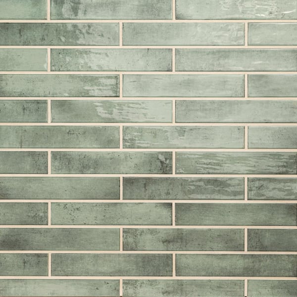 MSI Take Home Tile Sample-Camden Emerald 2 in. x 10 in. Green GlossyCeramic Subway Wall Tile