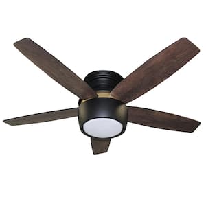 Optimal 48 in. LED Indoor Matte Black and Soft Gold Ceiling Fan with Remote Control