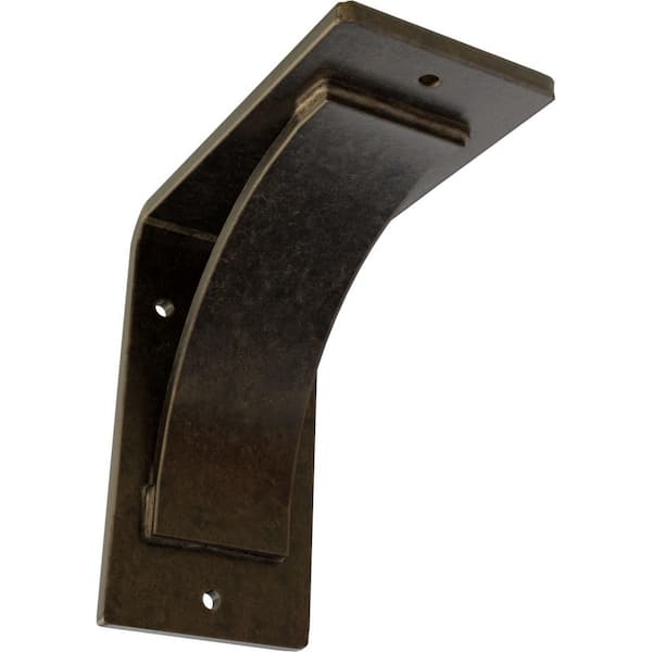 Ekena Millwork 3 in. x 6 in. x 6 in. Antiqued Pale Gold Morris Steel Bracket