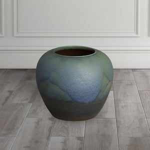 19 in. Wide Verdigris Ceramic Jar