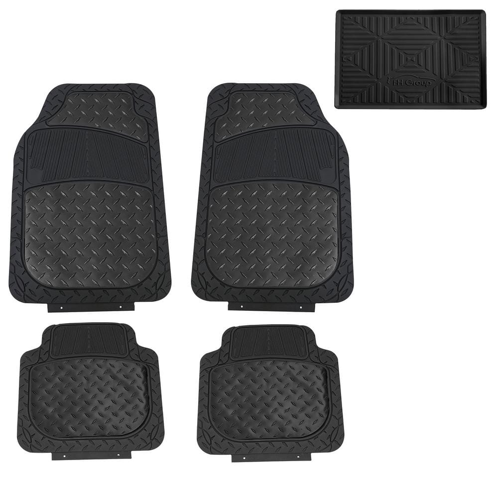 Fh Group Black Trimmable Liners High Quality Metallic Floor Mats 