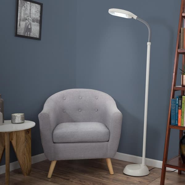 Lavish Home 60 in. White Indoor Sunlight Floor Lamp