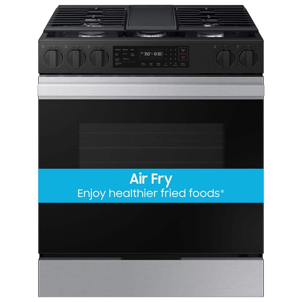 Bespoke 30 in. 6.0 cu. ft. 5 Burner Smart Slide-In Gas Range with Air Fry &