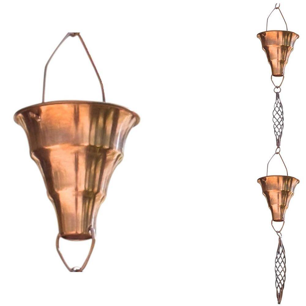 Monarch Rain Chains Monarch 81/2 ft. L Pure Copper Tara Rain Chain