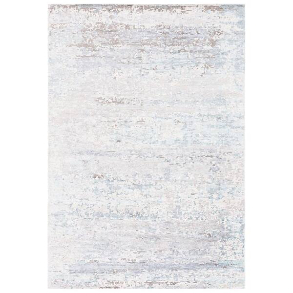 Tiffany 6 ft. x 9 ft. Silver/Blue Abstract Distressed Texture Area Rug