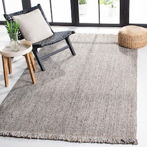 Natural Fiber Gray/Beige 4 ft. x 4 ft. Woven Thread Square Area Rug