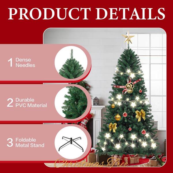 JEAREY 6 ft. Green Unlit Artificial Classic Christmas Tree CT6-HD