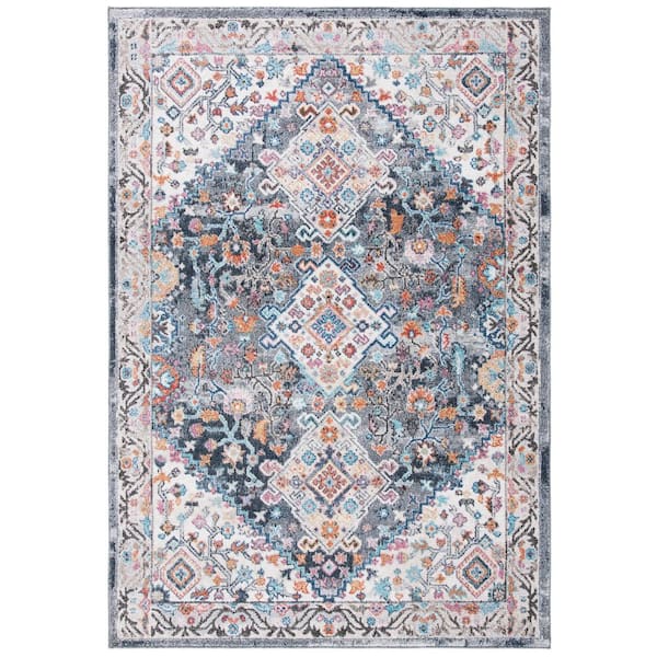 Phoenix 9 ft. x 12 ft. Ivory/Gray Ornate Medallion Area Rug