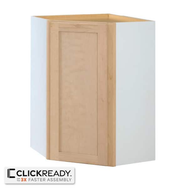 24 in W x 12 in. D x 36 in. H Ready to Assemble Corner Diagonal Kitchen Cabinet in Unfinished with CLICKREADY Technology