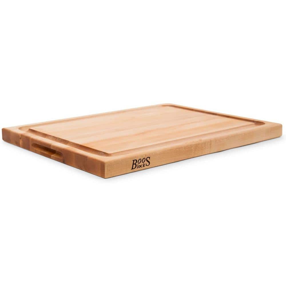 JOHN BOOS Block Wood 24 in. x 18 in. Rectangular Maple Edge