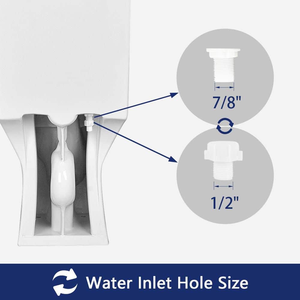 Ace White Ceramic Dual-Flush Elongated One-Piece Toilet