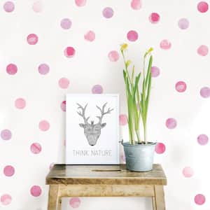 Pink Watercolor Dots Wall Art Kit