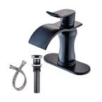 Single Hole Single-Handle Bathroom Faucet with Drain Assembly in Oil Rubbed Bronze